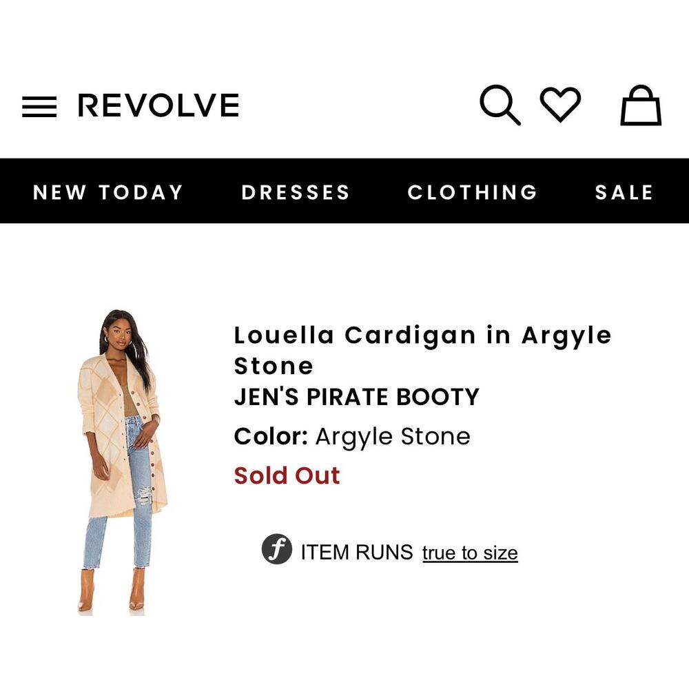 JENS PIRATE BOOTY x FREE PEOPLE Louella Argyle Oversized Longline Cardigan M/L - Picture 10 of 14